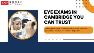 Book Your Eye Exam in Cambridge