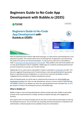 Beginners Guide to No-Code App Development with Bubble.io (2025)
