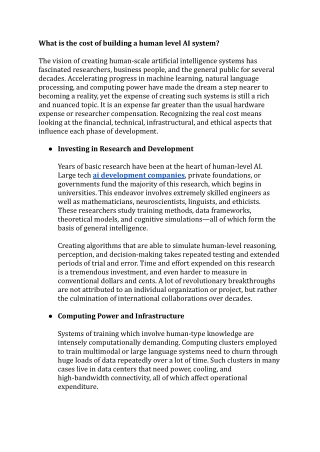 What is the cost of building a human level AI system