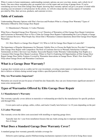 Understanding Warranty Options with Elite’s Services and Products