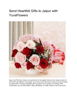 Send Gifts to Jaipur with Same Day Delivery Order Online Now!