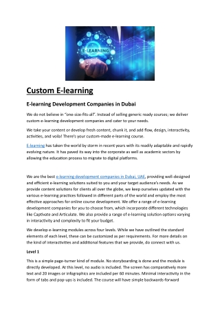 Custom E-learning