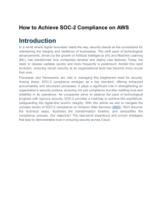 How to Achieve SOC-2 Compliance on AWS