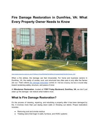 BLOG CONTENT _ Month 5 _ Fire Damage Restoration in Dumfries, VA_ What Every Property Owner Needs to Know