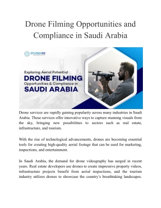 Drone Filming Opportunities and Compliance in Saudi Arabia