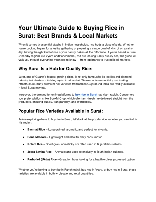 Your Ultimate Guide to Buying Rice in Surat_ Best Brands & Local Markets