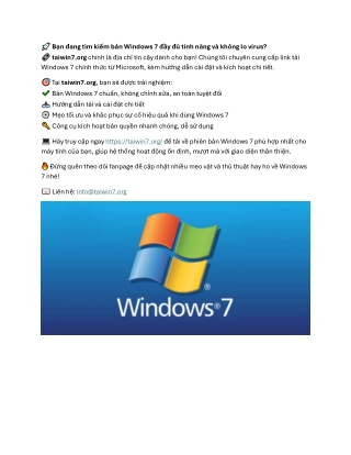 Giới thiệu website Tải Win 7