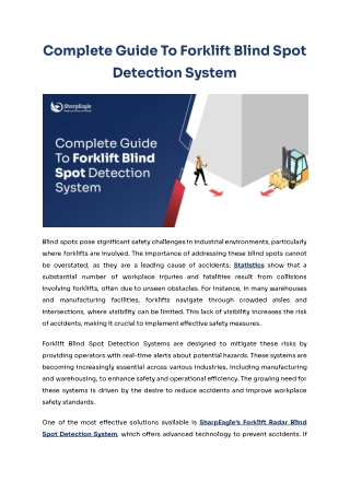 Complete Guide To Forklift Blind Spot Detection System