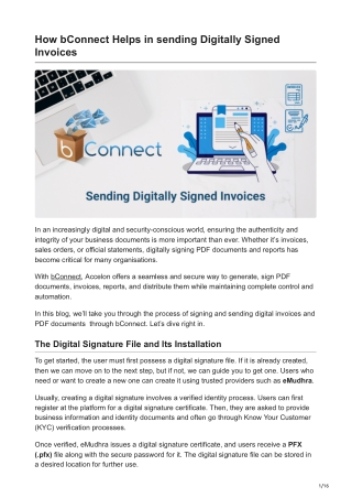 How bConnect Helps in sending Digitally Signed Invoices
