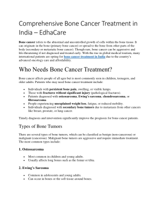 bone cancer treatment