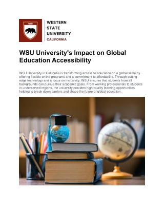 WSU University's Impact on Global Education Accessibility