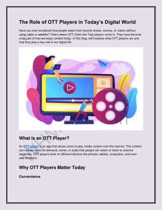 The Role of OTT Players in Today’s Digital World