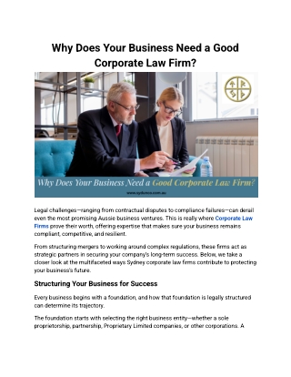 Why Does Your Business Need a Good Corporate Law Firm?