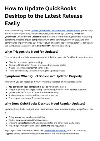 How to Update QuickBooks Desktop to the Latest Release Easily