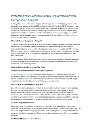 Software Composition Analysis 1