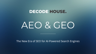 AEO & GEO SEO for AI Search | Decode House