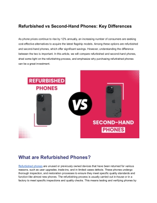 Refurbished vs Second-Hand Phones_ Key Differences