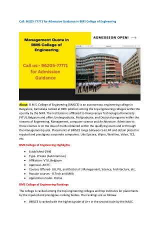 BMSCE Admission through Management 2025