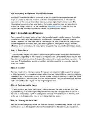 How Rhinoplasty Is Performed_ Step-by-Step Process