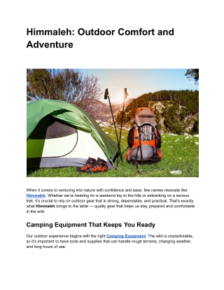 Tents That Actually Work – From Himmaleh