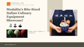 Modalita’s Bite-Sized Italian Culinary Equipment Showcase!