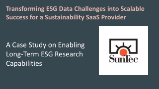 Transforming ESG Data Challenges into Scalable Success