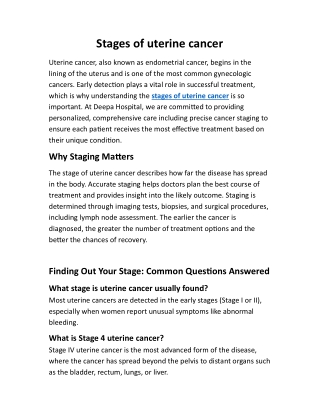 Stages of uterine cancer