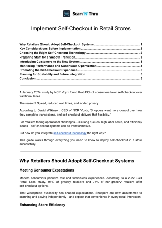 Implement Self-Checkout in Retail Stores