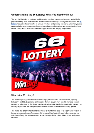 Understanding the 66 Lottery_ What You Need to Know