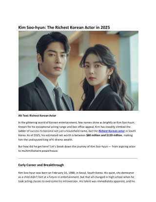 Richest Korean Actor