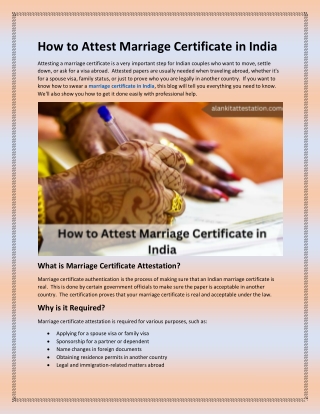 How to Attest Marriage Certificate in India