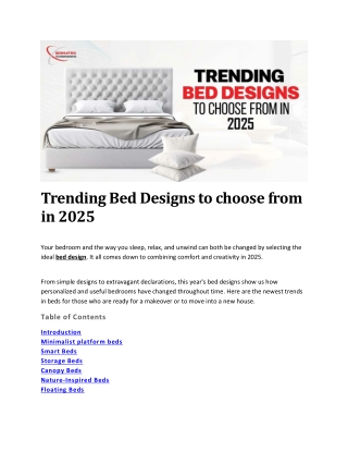 Trending Bed Designs to choose from in 2025