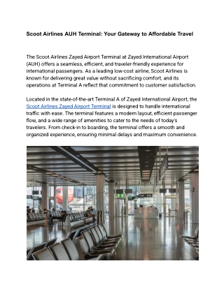 Scoot Airlines AUH Terminal_ Your Gateway to Affordable Travel