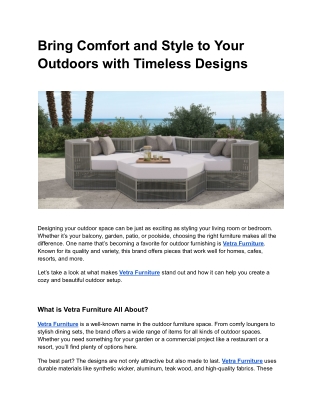 A Simple Way to Feel More at Home—Vetra furniture