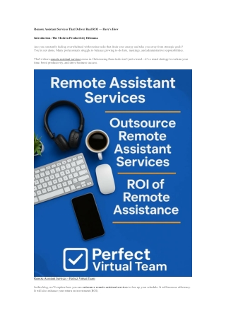 Remote Assistant Services