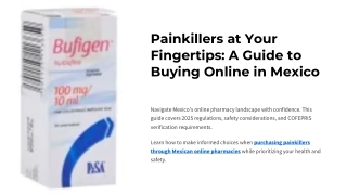 Painkillers at Your Fingertips: A Guide to Buying Online in Mexico