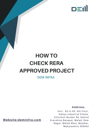 how to  check rera  approved project