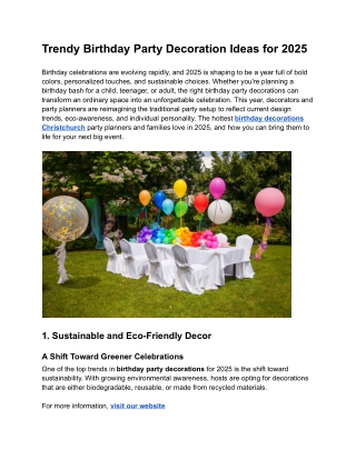Trendy Birthday Party Decoration Ideas for 2025