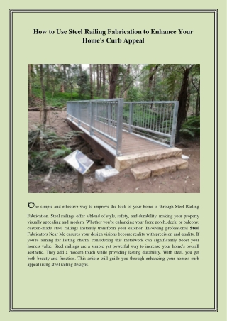 How to Use Steel Railing Fabrication to Enhance Your Home's Curb Appeal