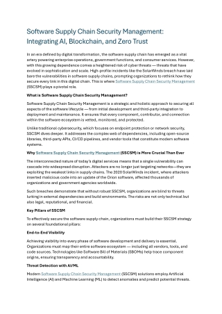 Software Supply Chain Security Management1