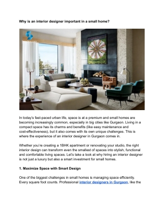 Why is an interior designer important in a small home (1)