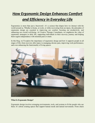 How Ergonomic Design Enhances Comfort and Efficiency in Everyday Life