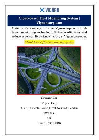 Cloud-based Fleet Monitoring System | Vignancorp.com