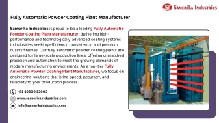 Fully Automatic Powder Coating Plant Manufacturer