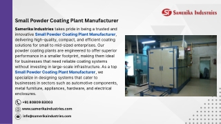 Small Powder Coating Plant Manufacturer
