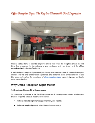 Office Reception Signs: The Key to a Memorable First Impression