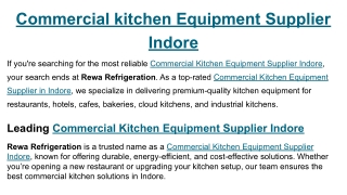 Commercial kitchen Equipment Supplier Indore