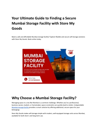 Your Ultimate Guide to Finding a Secure Mumbai Storage Facility with Store My Goods.docx