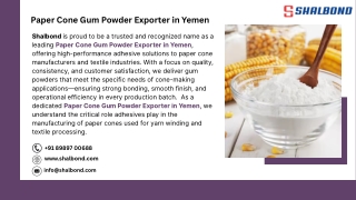 Paper Cone Gum Powder Exporter in Yemen