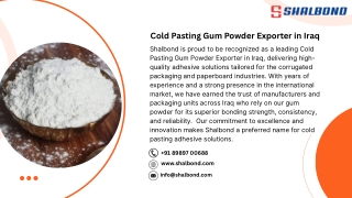 Cold Pasting Gum Powder Exporter in Iraq